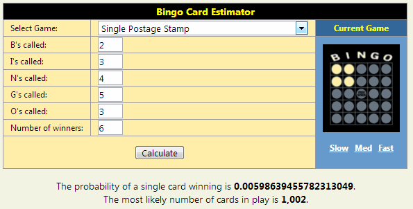 Bingo Odds