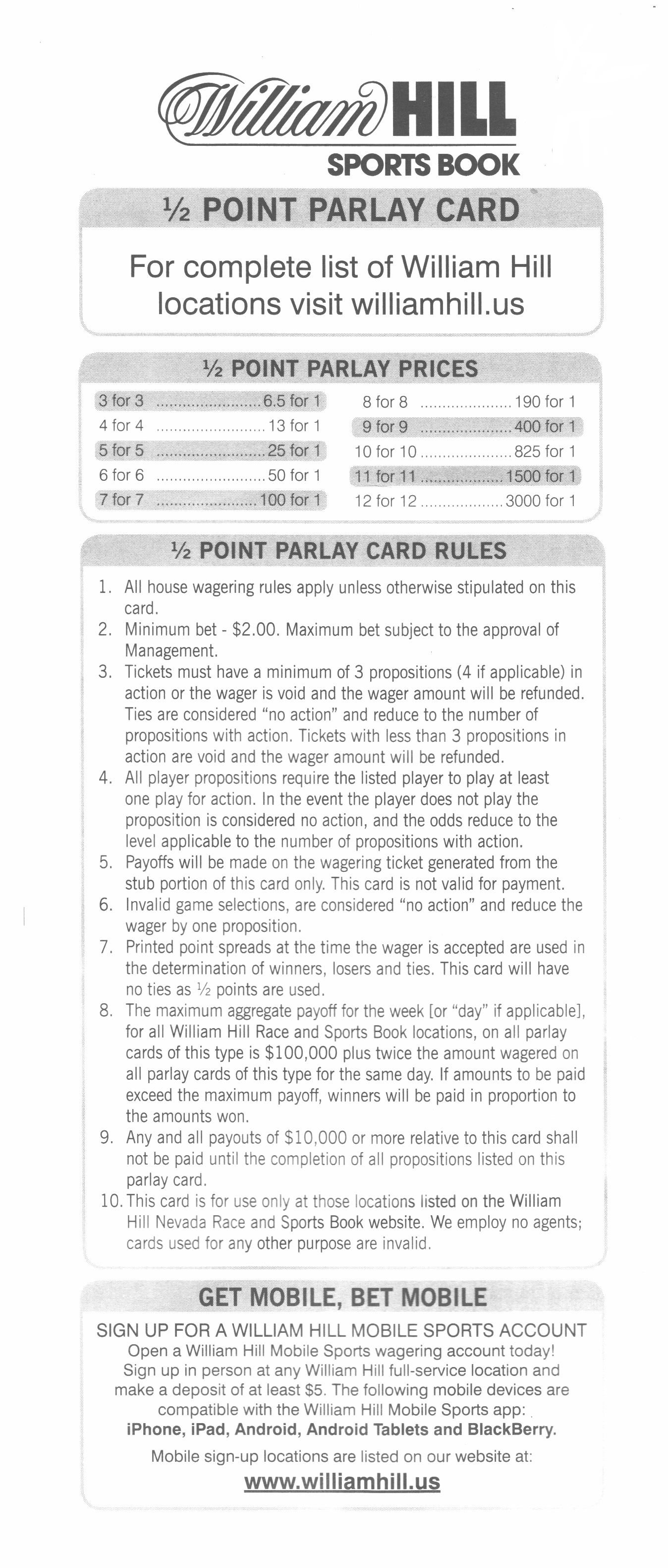 3 team betting parlay cards