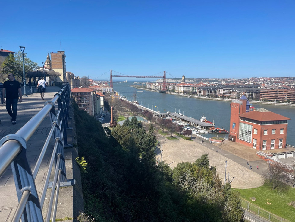 Vizkaya bridge in background