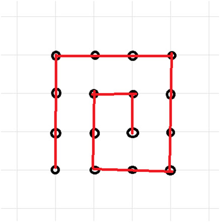 Example solution using seven lines