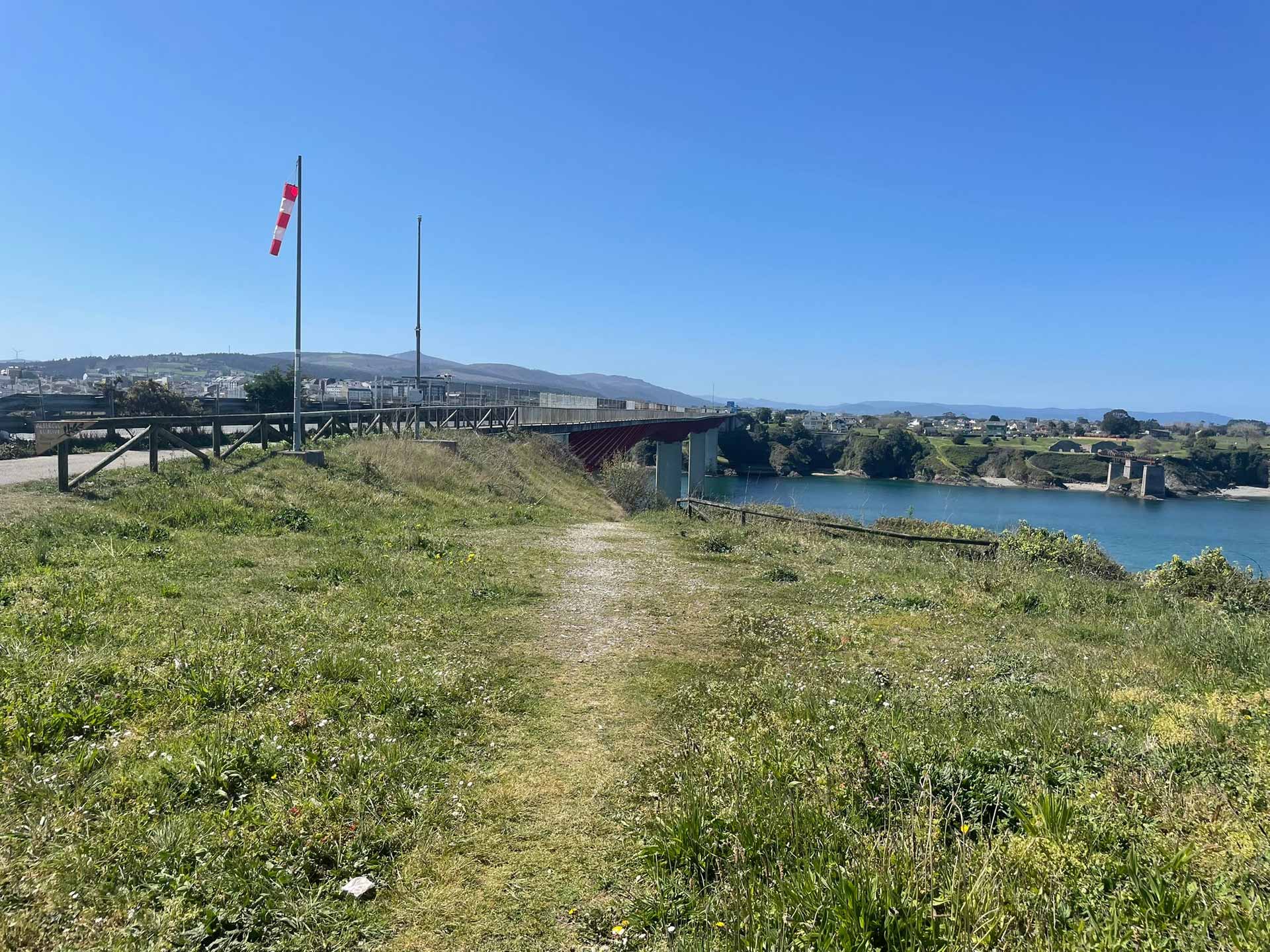 Bridge in Ribadeo crossing border between Asturias and Galicia