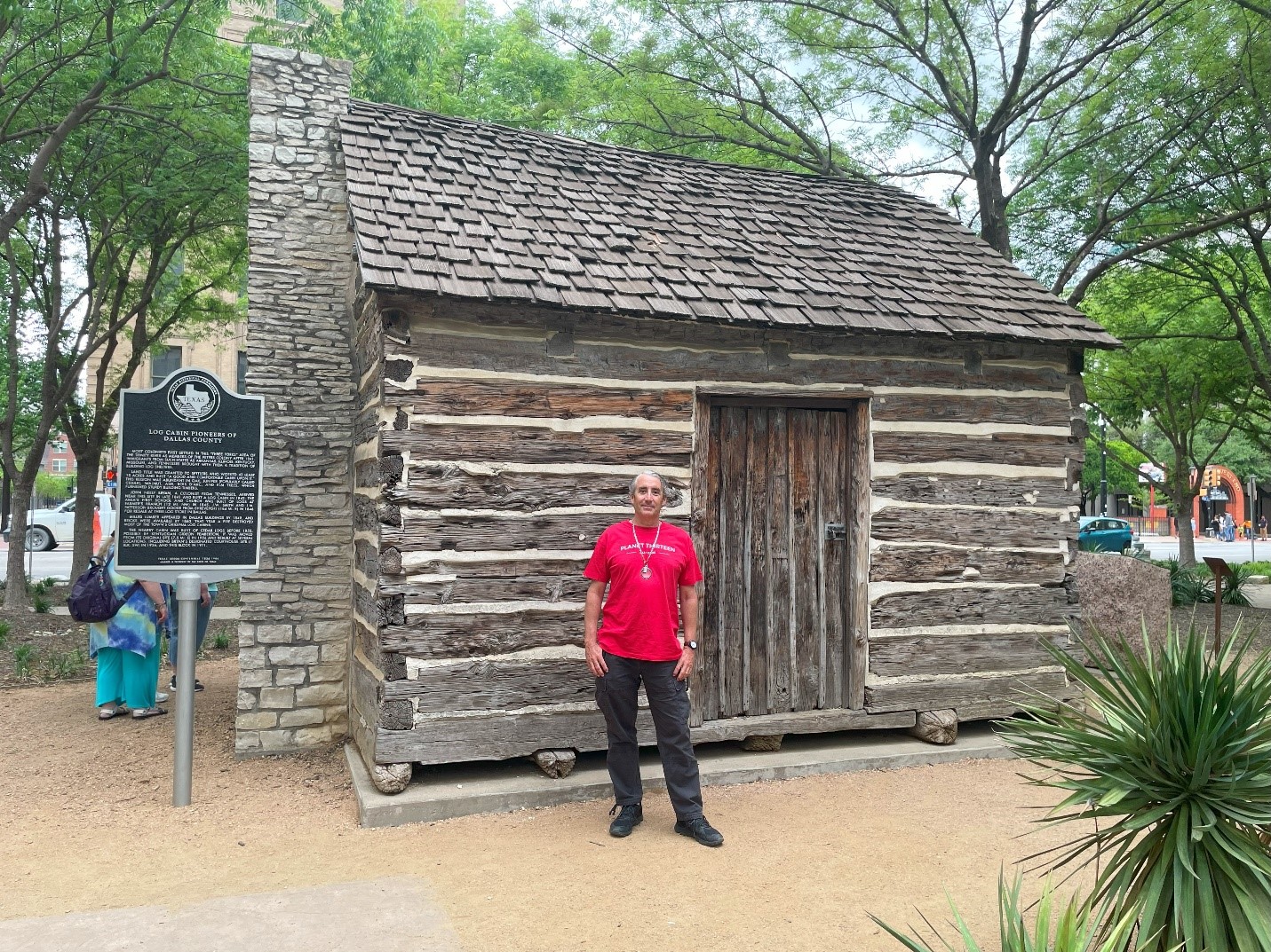 One of the earliest log cabins in Dallas. 