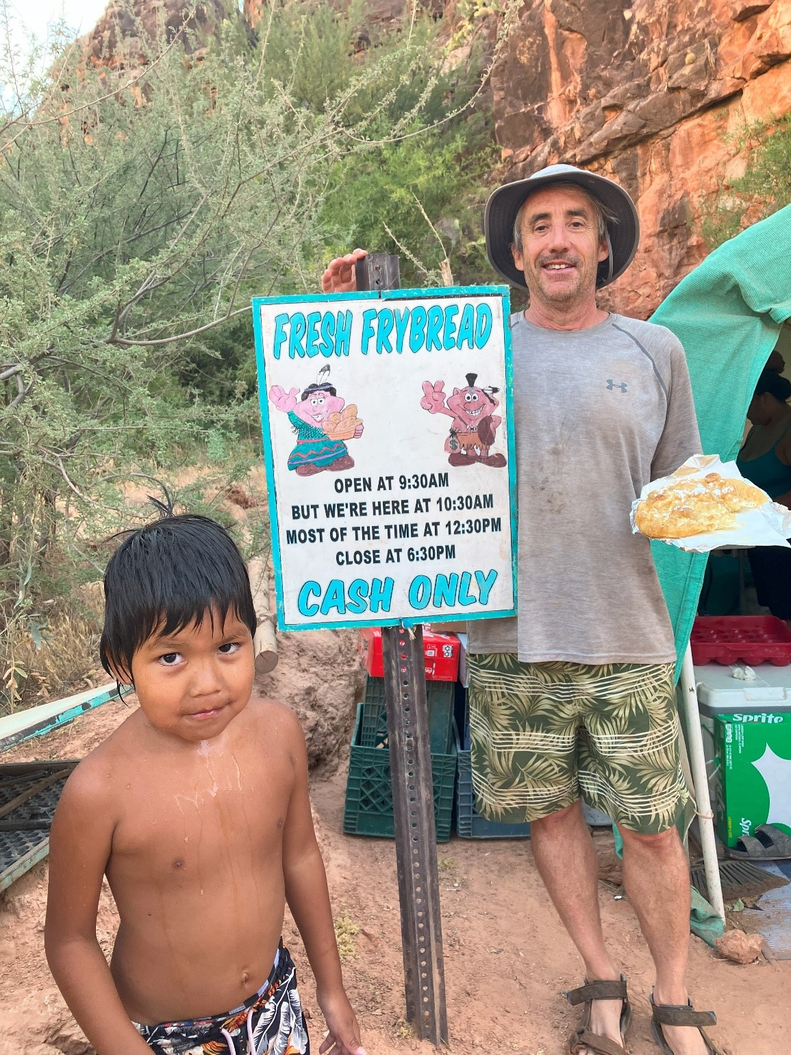This is the fry-bread stand just above Havasupai Falls