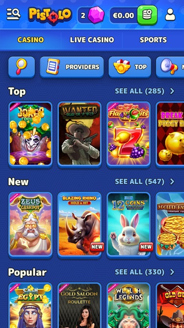 Pistolo Casino Mobile