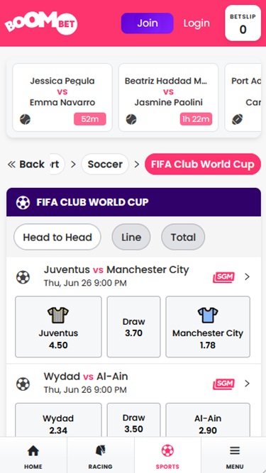 Boombet Mobile Experience