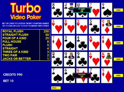 Turbo Video Poker