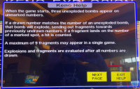 Keno explosion rule screen 1