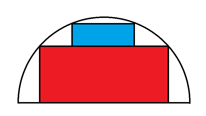 two rectangles in a semicircle