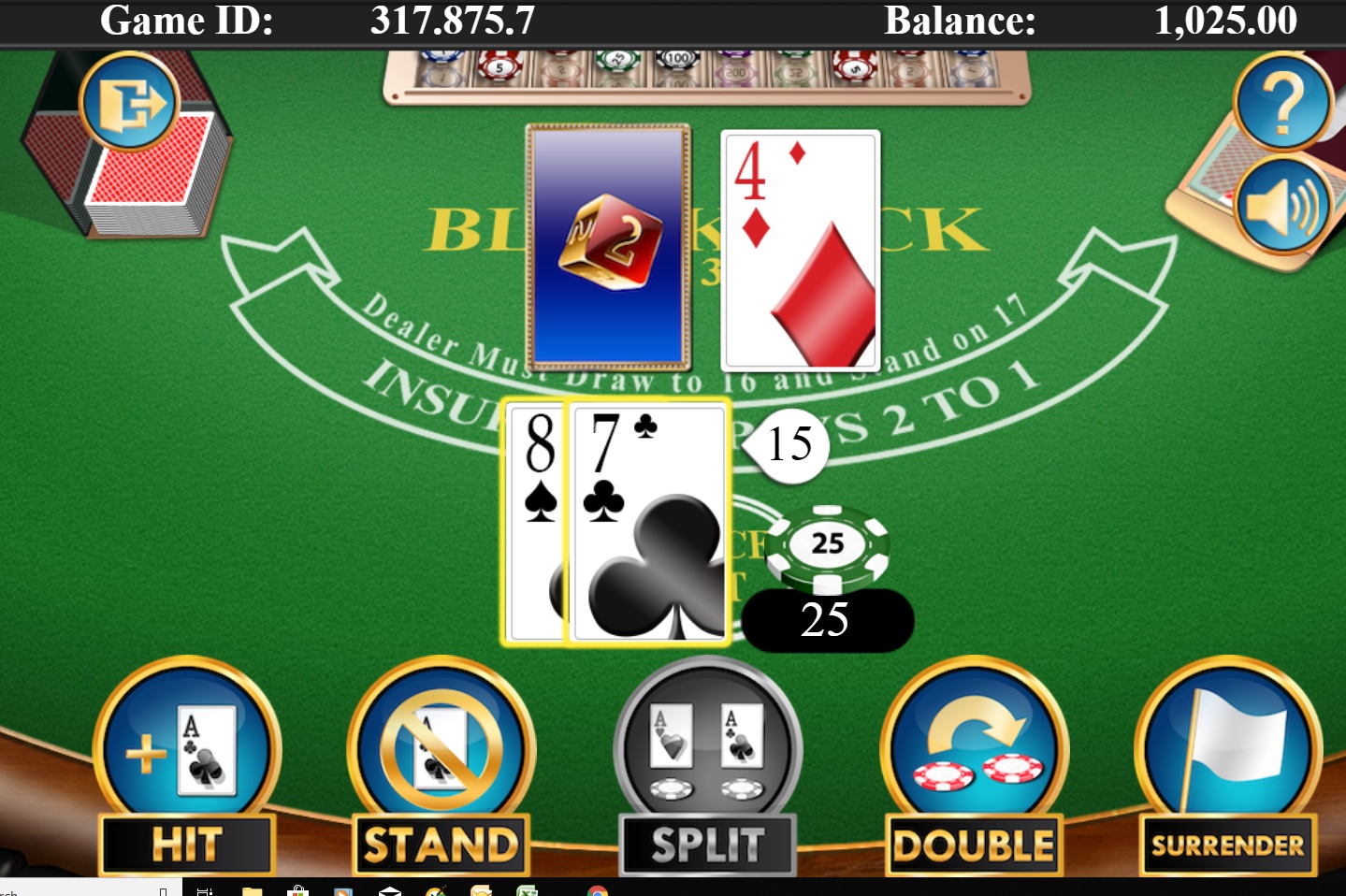 1 deck blackjack