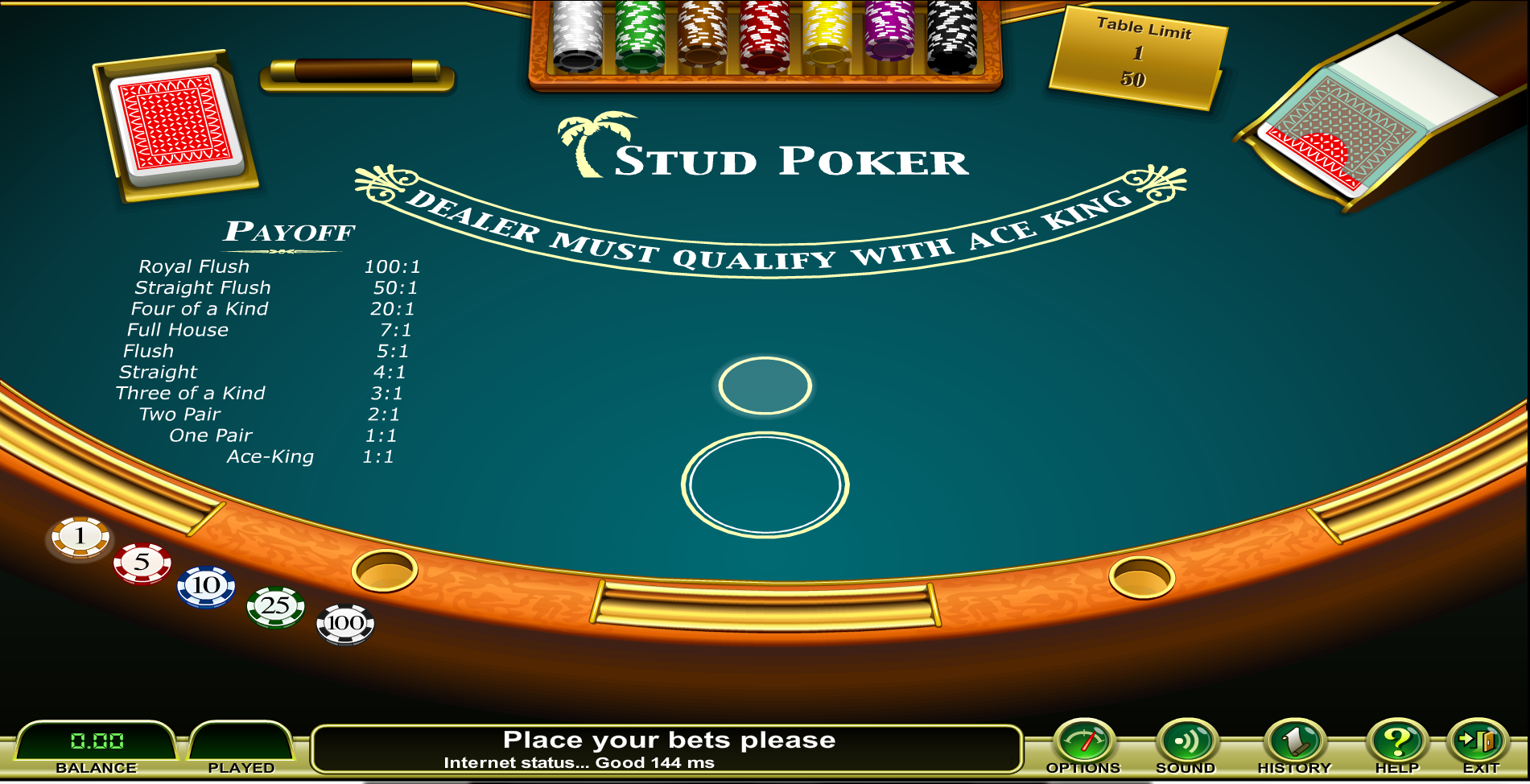 7 card stud poker betting order